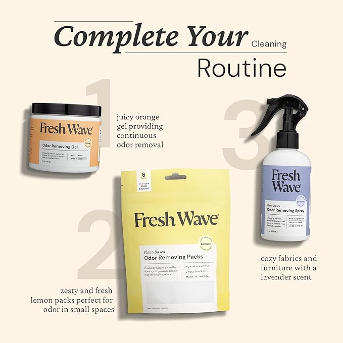 Fresh Wave Orange Odor Removing Gel, 15 oz. | Odor Absorbers for Home | Safer Odor Relief | Natural Plant-Based Odor Eliminator | Every 15 oz. lasts 30-60 Days | For Cooking, Trash & Pets (Pack of 2)
