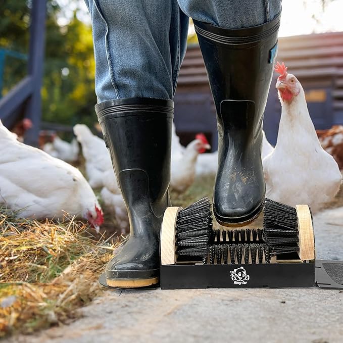 Boot Scrubber with Side Panels, Heavy Duty Outdoor Boot Cleaner Brush, Weather Resistant Steel Frame Shoe Brush, Mud and Dirt Remover for Farm, Garage, Entryway, Work Boots and All Shoe Sizes