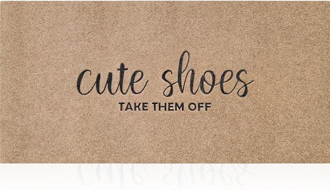 Indoor Door Floor Mat Welcome Doormat Cute Shoes Take Them Off Outdoor 18'x47 Brown Rugs Rectangular Rubber Non Slip Easy to Clean Washable Mats for Entryway Living Room Balcony Garden Hallway