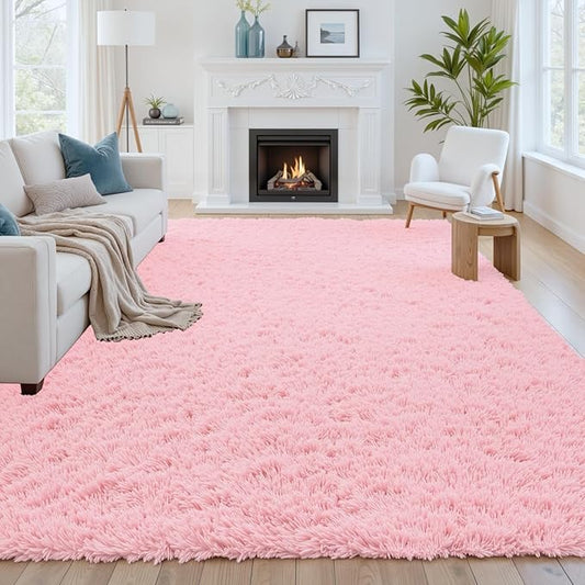 5x7 Area Rugs for Living Room Rug: Soft Fluffy Shag Pink Rugs for Bedroom, Non-Slip Large Fuzzy Plush Rug Indoor Floor Carpet for Nursery Kids Boys Girls Room, Dorms, Playroom, Modern Home Decor