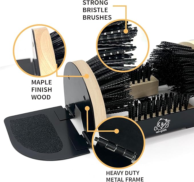 Boot Scrubber with Side Panels, Heavy Duty Outdoor Boot Cleaner Brush, Weather Resistant Steel Frame Shoe Brush, Mud and Dirt Remover for Farm, Garage, Entryway, Work Boots and All Shoe Sizes