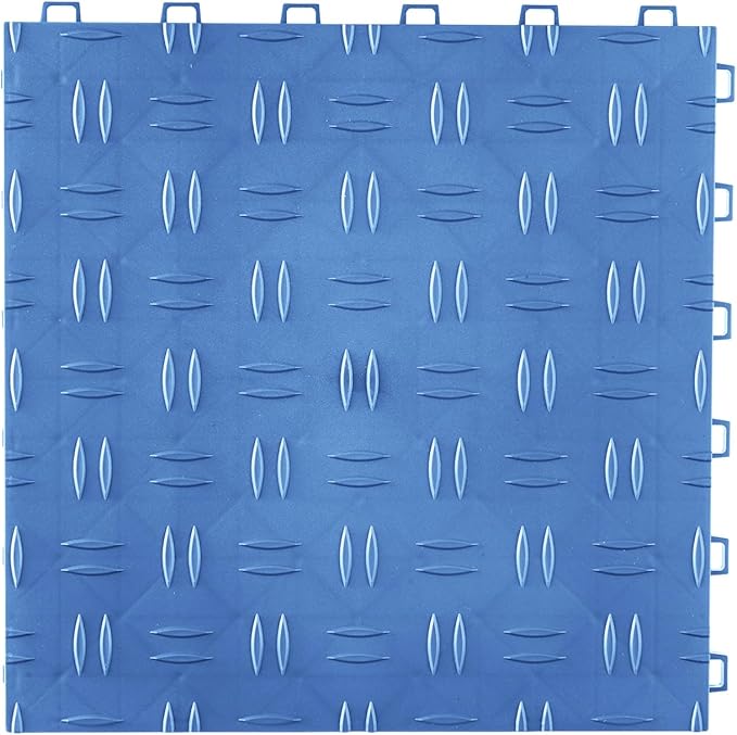 VEVOR Garage Floor Tiles 12 x 12 x 0.53 inch, Interlocking Design Ease of Installation Double-Sided Texture Non-Slip Sturdiness, for Garages, Basements, Repair Shops, Blue, 25 Pack