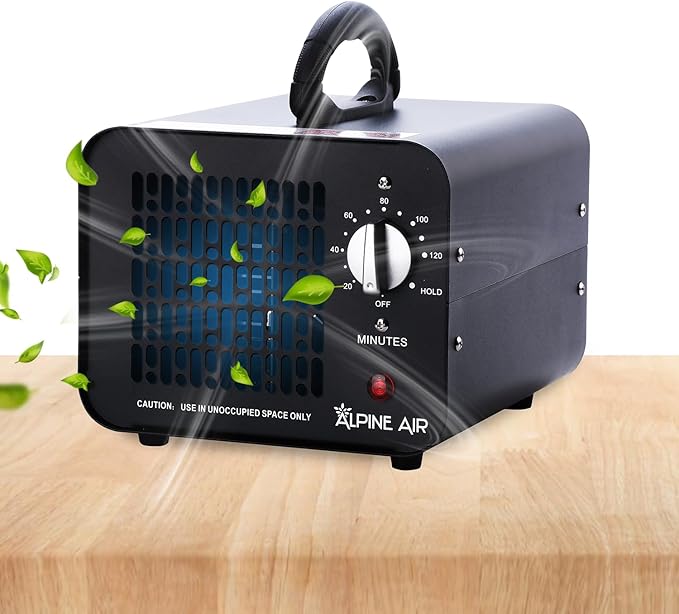 Alpine 125W 70,000 mg/h Ozone Generator Air Ionizer Ozone Odor Eliminator for Home and Kitchen, Commercial Ozone Machine Odor Removal Air Purifier for Office, Cars, & Rooms