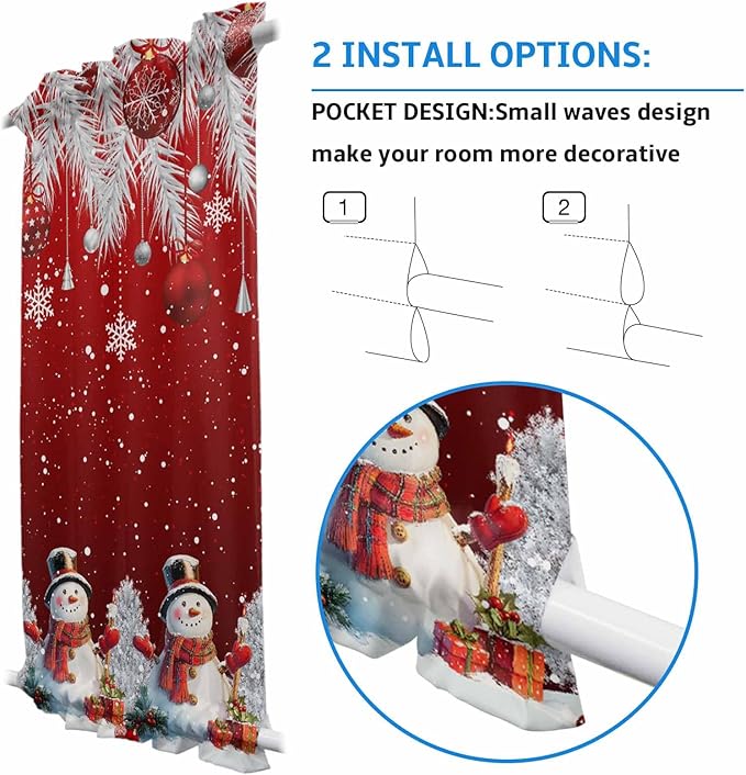 Christmas French Door Curtain Panel for Front Door, Silver Cedar Leaves Trees Snowflake Hanging Balls Slidelight Door Curtains with Tieback Light Filtering Privacy Panels for Entryway 25"x 40"