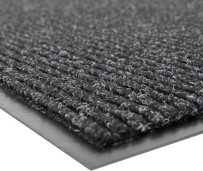 Notrax 109 Brush Step Carpeted Indoor/Outdoor Entrance Mat for Home or Office, 3' X 10', Absorbent Slip Resistant Heavy Duty Entry Mat, Charcoal, 109S0310CH