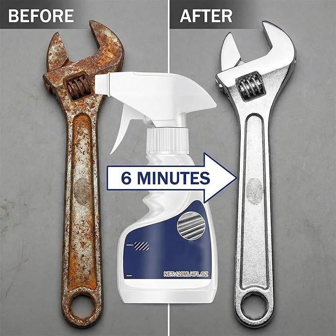Highly Concentrated Rust Remover for Metal, Powerful Rust Removal Spray, Rust Stain Remover for Tools, Stainless Steel, Automotive Parts, Fast Acting Rust (1)