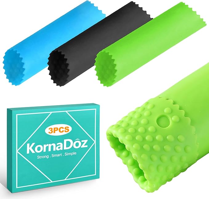 3 Pcs Silicone Garlic Peeler Tube Roller, Food-Grade & Effortless Skin Remover, Quick Kitchen Gadget for Fresh Cloves, Keeps Hands Odor-Free, Easy to Clean - Assorted Colors