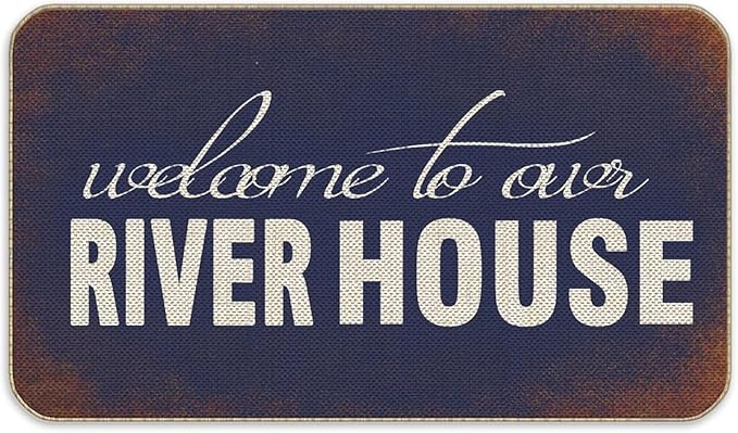 Welcome to Our River House Doormat Non-Slip Dust Floor Seasonal Spring Summer Mats Best Gifts for Parents Family Classmate 16X24Inch
