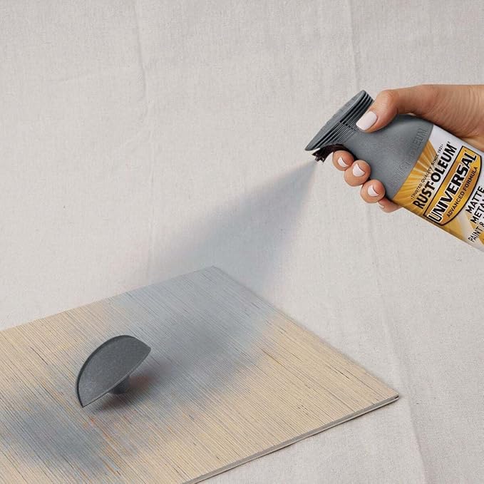 Rust-Oleum 271473 Universal All Surface Metallic Spray Paint, 11 oz, Flat Soft Iron