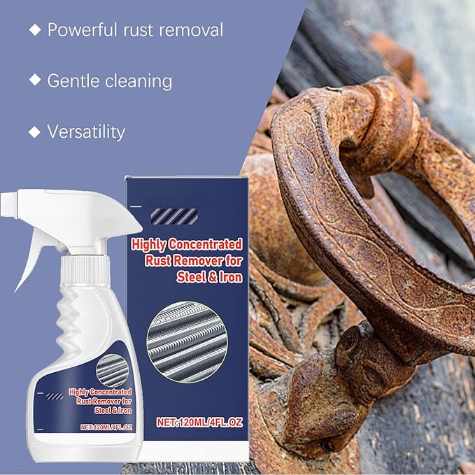 Rust Remover,Highly Concentrated Rust Remover for Steel & Iron,Highly Concentrated Steel Rusts Removers,Removedor De Oxido Altamente Concentrado (1PCS)
