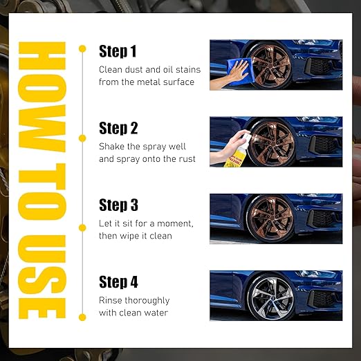 Anti-Rust Lubricant Spray & Rust Removerm, Multi-Purpose Lubricant Rust Remover Sprays, Rust Remover Spray for Metal, Fast-Acting Lubricant Rust Dissolver for Vehicles, Chains, Bolts(2pcs)