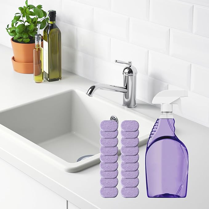 Splash Spray Cleaner Bottle with 18PCS Cleaning Tablets, Multi Purpose Kitchen Cleaner Spray for Oven Kitchen Bathroom.