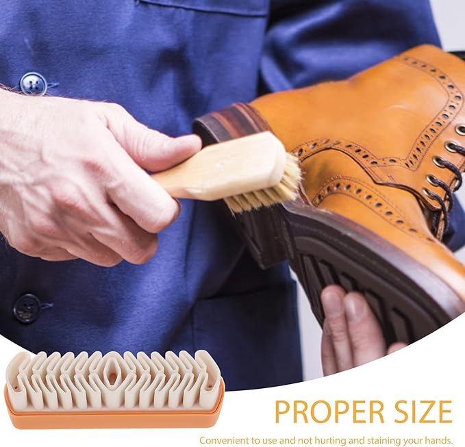 Ipetboom Soft Rubber Suede Shoe Brush Cleaner for Boots and Sneakers, Portable Small Scrub Brush with Rubber Eraser for Leather and Nubuck Cleaning, Entryway Shoe Care Tool