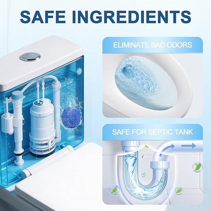 Msvvko Automatic Toilet Bowl Cleaner Tablets 60 Pack Blue Tank Cleaner