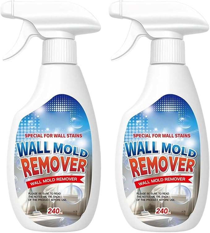 Wall Mold Remover Spray - Multi Surface Cleaning Solution for Painted Walls, Wood, Tile & Fabric, Highly Effective Stain & Dust Remover for Bathroom & Kitchen, Long Lasting Protection (2pcs)