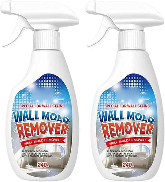 Wall Mold Remover Spray - Multi Surface Cleaning Solution for Painted Walls, Wood, Tile & Fabric, Highly Effective Stain & Dust Remover for Bathroom & Kitchen, Long Lasting Protection (2pcs)