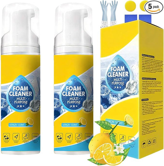 Powerful & Multipurpose Car Interior Foam Cleaner, All-Purpose Rinse-Free Foam Cleaner Spray, Multifunctional Car Interior Cleaner, Foam Cleaner All Purpose for Car, Kitchen, Bathroom (2Sets)