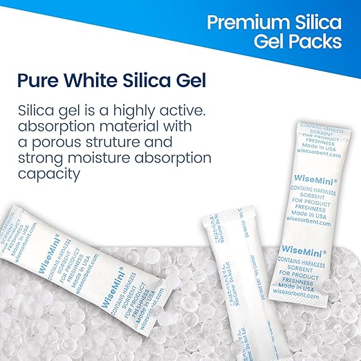 Wisesorb 1500pcs 5 Gram Premium Silica Gel Packets, Food Safe Desiccant Packs, Desiccant Moisture Absorbers for Storage