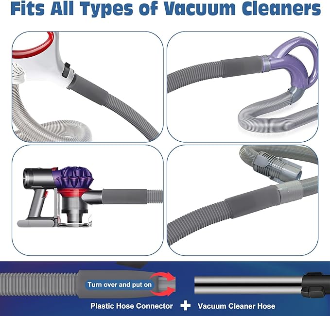 PetOde 2 Pieces Dryer Vent Cleaner Kit Compatible with Most Vacuum Cleaner, Dryer Lint Brush and Vacuum Hose Attachment, Quickly Lint Remover, Deep Gray
