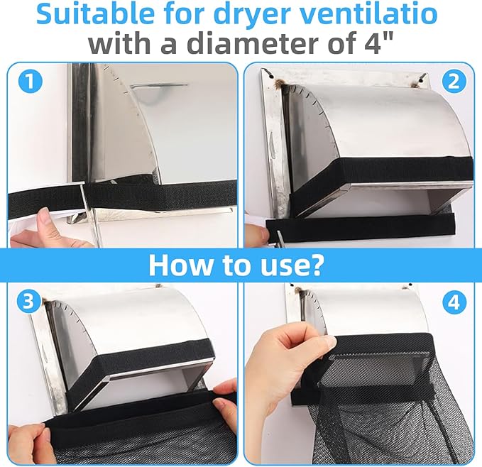 Dryer Lint Catcher 3-Pack: Reusable Outdoor Lint Trap for Dryer Ventilation with Sticky Strips - Lint Collector for Dryer to Enhance Efficiency