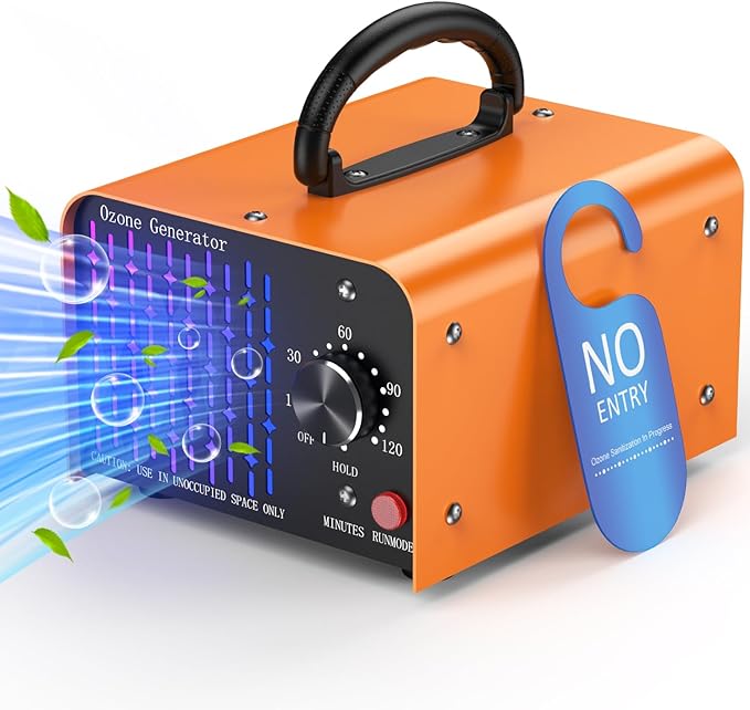 Medvoe 0zone Generator 80000mg - O3 Air Purifier for Home & Car, Ozone Machine Odor Removal for Smoke & Pet (Orange)
