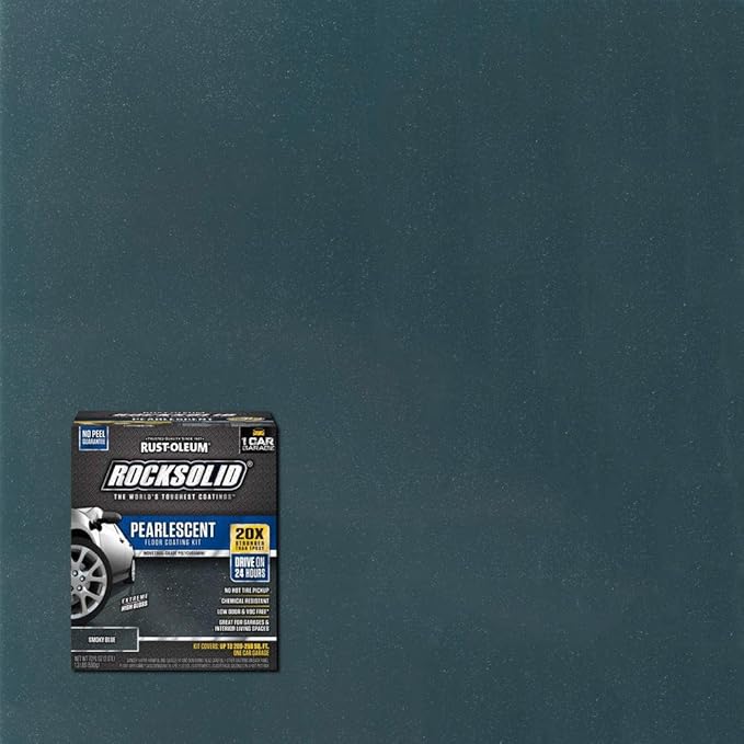 Rust-Oleum 306328 RockSolid Pearlescent 1 Car Garage Floor Coating Kit, Smoky Blue
