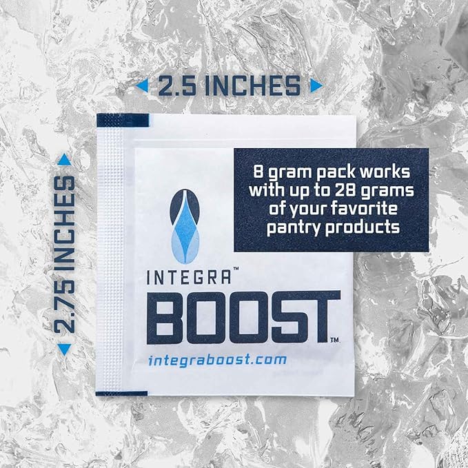 Integra Boost 2-Way Humidity Control Pack - Preserve Flavor & Control Humidity at 69% RH - Moisture Absorber for Herbs, Spices & More - Bulk Pack of 300 Individually Wrapped Packs (8 Gram Each)