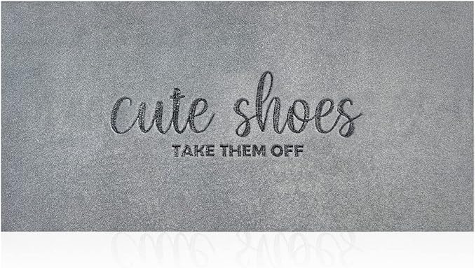 Cute Shoes Take Them Off Welcome Doormat for Front Door Mats Entryway Outdoor Indoor Muddy Washable Durable Rubber Backing for Entry Mat 47x18 Light Grey