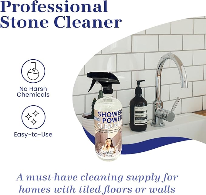 Marblelife Power Shower Cleaner, Heavy-Duty Shower & Tub Bathroom Cleaner, A Must on Basic Bathroom Cleaning Supplies, 32 oz