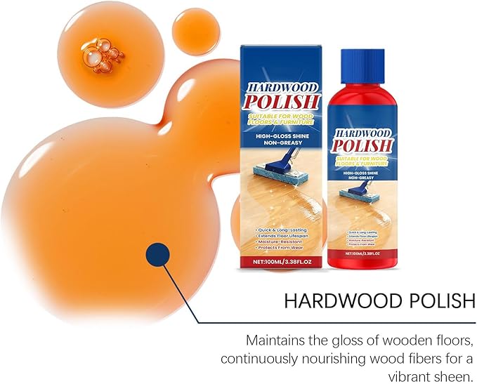 Wood Floor Restore Cleaner, Deep Penetrating Mopping Liquid, Wood Floor Liquid Cleaner for Bedroom Entryway Living Room Apartment, Cabinet Table Shelf Furniture Use, Safe and Effective, Streak Free Fi