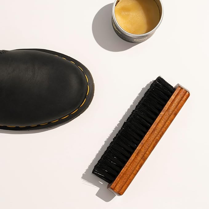 Konex European Quality Shoe Brush: Wooden Handcrafted, Shoe Cleaning Brush with Nylon Fiber Bristle and Molded Wood Handle, Imported Shoe Brushes for Cleaning - 7x1 3/4x1 3/4 Inches Size