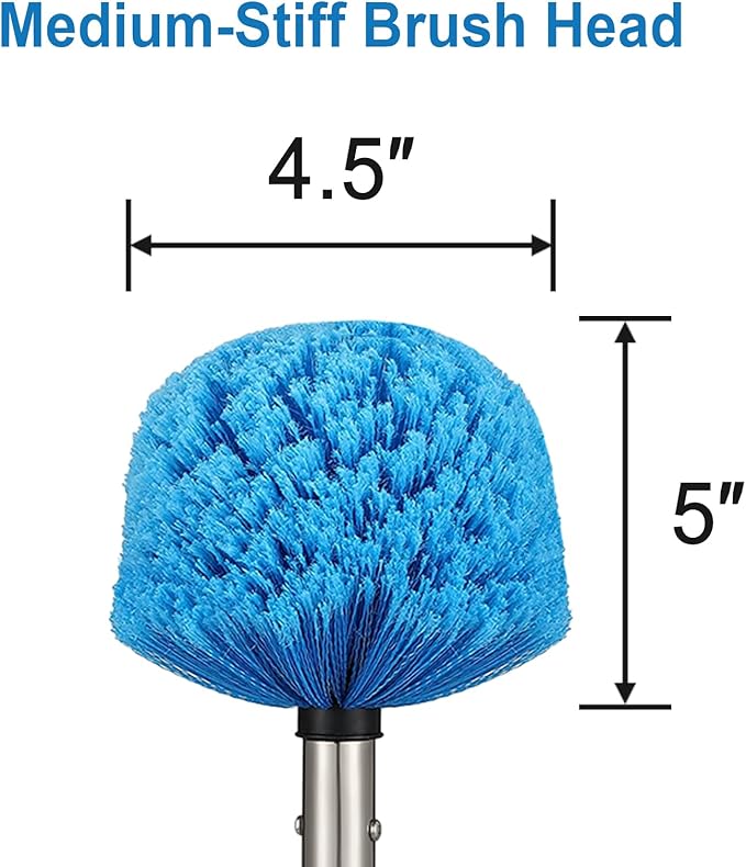 Cobweb Duster with Extension Pole, 4 FT Stainless Steel Pole with Spider Web Brush Head Ceiling Fan Duster for Outdoor Indoor Cleaning, Reach UP to 10-12 FT