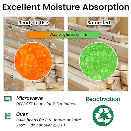 Wisesorb 4 Packs 500 Gram Desiccant Canisters, Indicating & Rechargeable Gun Safe Dehumidifier, Portable Desiccant Canister, Silica Gel Moisture Absorber for Storage