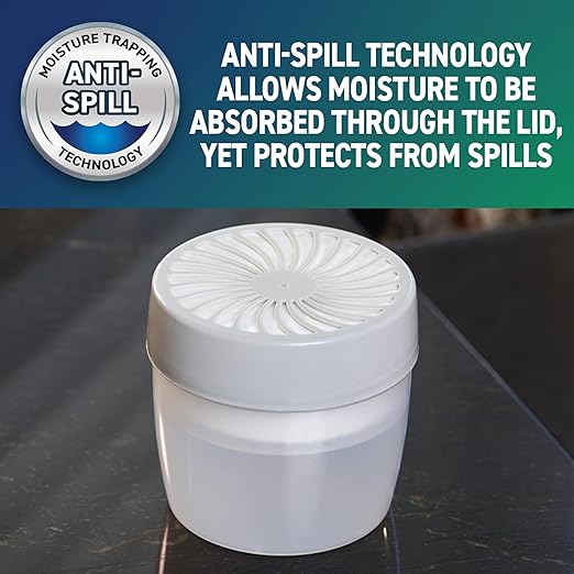 Concrobium Moisture Grabbers Refillable Container, Fragrance Free, Moisture Absorber for Closets, Basements and Bathrooms, Helps Reduce Dampness and Musty Odors, Reusable Design
