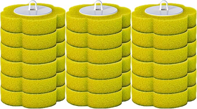 Disposable Toilet Brush and Holder Kit, Wall-Mounted Toilet Cleaning System with 18Pcs Pre-Soaked Cleaner Refills for Bathroom Deep Cleaning (Replacement Head - Yellow -18Pcs)
