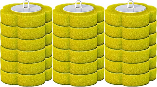Disposable Toilet Brush and Holder Kit, Wall-Mounted Toilet Cleaning System with 18Pcs Pre-Soaked Cleaner Refills for Bathroom Deep Cleaning (Replacement Head - Yellow -18Pcs)