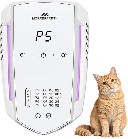 Ozone Odor Eliminator for Strong Odor 99% Cat Litter Deodorizer Dog Poof Odor Removal Air Ionizers for Home Portable Air Purifier for Pets Toilet Wardrobe Shoe Garage Room Cabinet