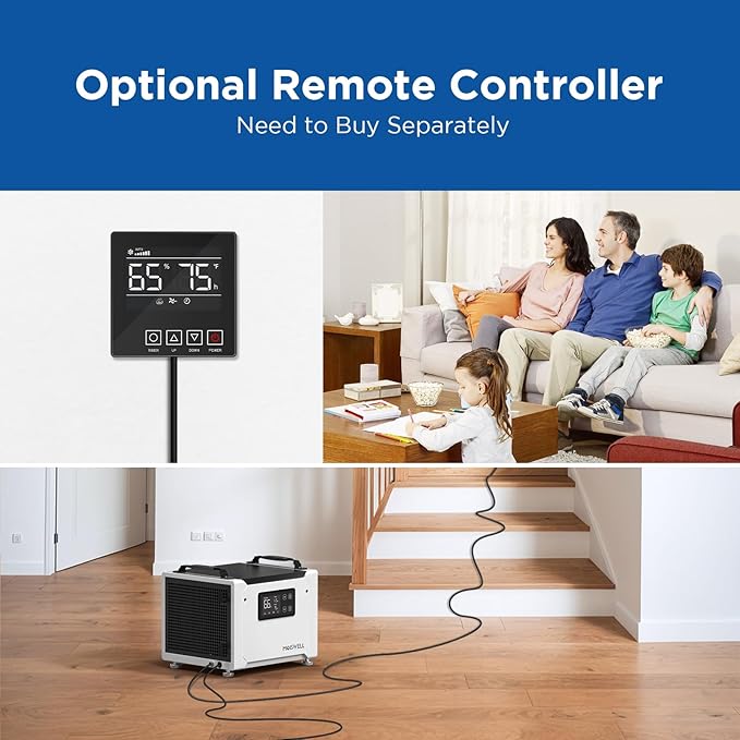 70 Pints Commercial Dehumidifier with Drain Hose, Portable Crawl Space Dehumidifier for Basement and Home, Automatic Defrost, Moiswell Defender ME-7