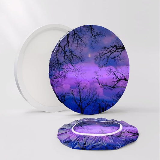 12" Ceiling Light Cover, 1 Pcs Flush Mount Light Fixture Cover, Fabric Ceiling Light Fixture Cover, Light Filters for Bedroom, Kitchen, Hallways/Entryways, Office, Basement (Purple Dusk)