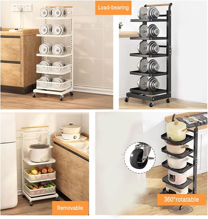 3 Tier White Pots and Pans nizer for Drawer Storage with Saucepan Racks and Free Standing Microwave Shelf Space Saving Kitchen Storage Solution