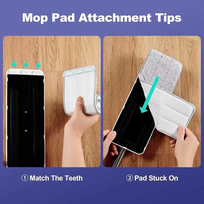 BOSHENG Mop and Bucket Set, Flat Mops for Floor Cleaning, Wall Mop with 60" Extensible Handle, Hardwood Floor Mop with 4 Microfiber Pads