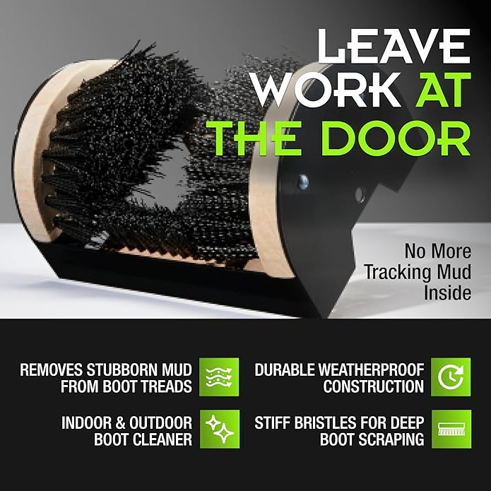 Griffin Boot Scrubber – Durable Construction, Weatherproof, Hands-Free Outdoor Shoe Cleaner – Heavy Duty Boot Scraper for Mud, Dirt & Debris – Ideal for Work Shoes, Golf, Sneakers & Athletic Footwear