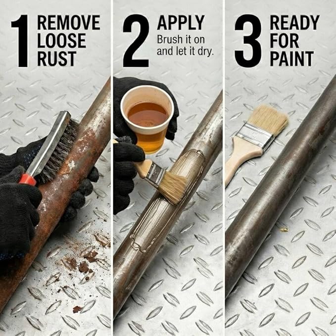 Rust Converter, Professional Plant-Based Metal Surface Prep, Industrial-Grade Corrosion Protection, Ready-to-Use Formula, 1 Quart