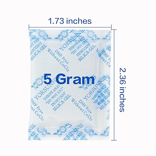 Silica Gel Silica Gel Packets, 5 Gram 200Pcs Desiccants Silica Gel Packs Moisture Absorbers, Desiccant Packets for Storage
