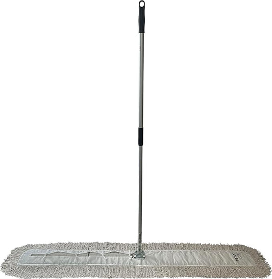 Ultimate Dust Mop Kit: Industrial-Grade Performance, Heavy-Duty Frame, Telescopic Handle - White 60 Inch