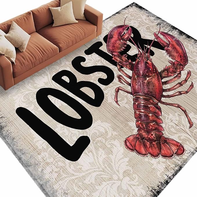 Nautical Ocean Wood Texture 8'x10' Large Area Rugs, Washable Area Rugs Non-Slip Indoor Floor Mats Large Carpet for Living Room Bedroom Dining Room