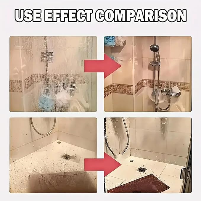 Glass Cleaning Paste – Bathroom Limescale Remover, Oil Film Cleaner, Polishing Paste | Powerful Hard Water Stain Removal, Shower Door, Tile, Mirror, And Stainless Steel Care For Home Cleaning