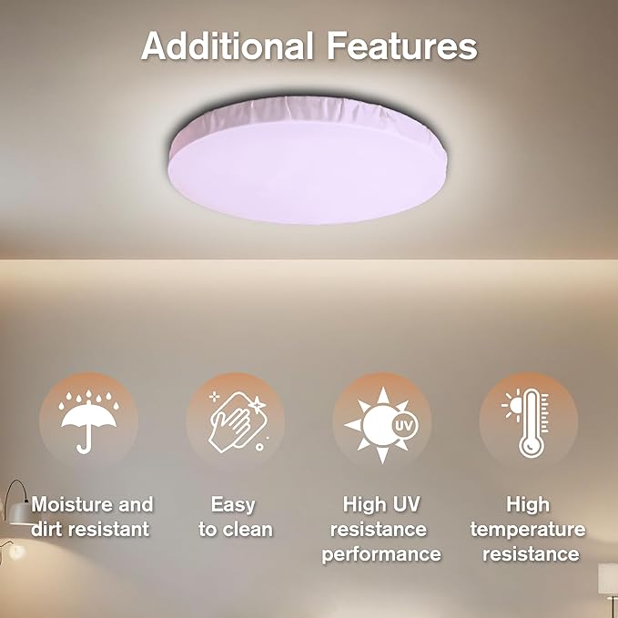 12" Ceiling Light Cover, 2 Pcs Flush Mount Light Fixture Cover, Fabric Ceiling Light Fixture Cover, Light Filters for Bedroom, Kitchen, Hallways/Entryways, Office, Basement (Lavender)
