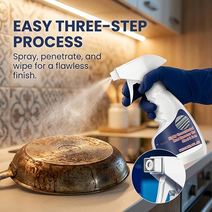 SakerPlus Powerful Rust Remover for Metal and Stainless Steel, Multipurpose Rust Remover Spray, Fast-Acting Cleaner for Tools & Surfaces (5pcs)