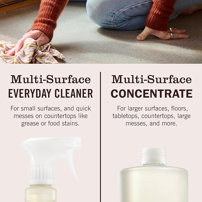 MRS. MEYER'S CLEAN DAY Multi-Surface Everyday Concentrate, Peony Scent, 32 Fl Oz Bottle - 2 Pack